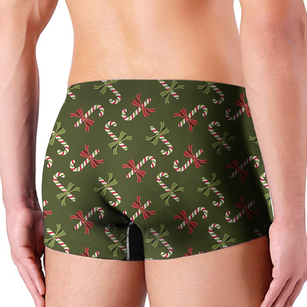 Xmas Candy Cane Pattern Print Men's Boxer Briefs