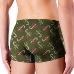 Xmas Candy Cane Pattern Print Men's Boxer Briefs