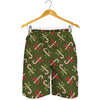 Xmas Candy Cane Pattern Print Men's Shorts