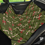 Xmas Candy Cane Pattern Print Pet Car Back Seat Cover