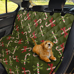 Xmas Candy Cane Pattern Print Pet Car Back Seat Cover