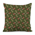 Xmas Candy Cane Pattern Print Pillow Cover