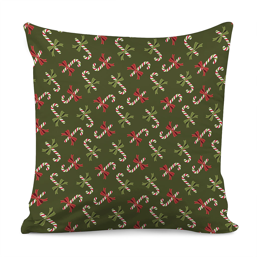 Xmas Candy Cane Pattern Print Pillow Cover