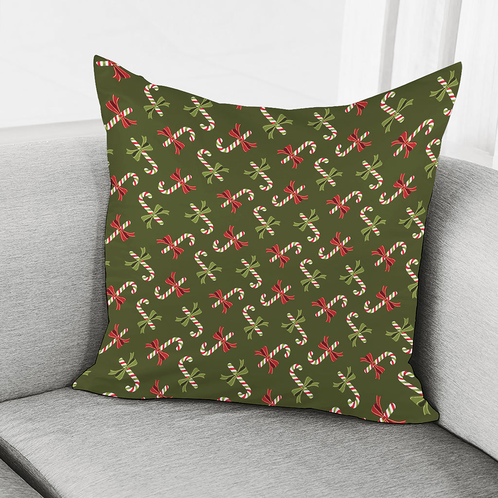 Xmas Candy Cane Pattern Print Pillow Cover