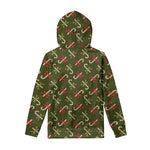 Xmas Candy Cane Pattern Print Pullover Hoodie