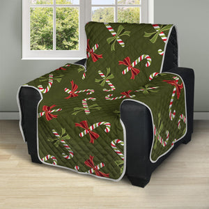 Xmas Candy Cane Pattern Print Recliner Protector