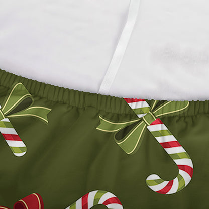 Xmas Candy Cane Pattern Print Sofa Cover