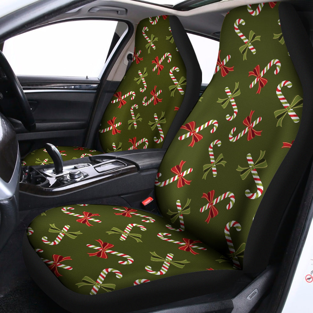 Xmas Candy Cane Pattern Print Universal Fit Car Seat Covers