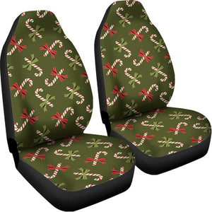 Xmas Candy Cane Pattern Print Universal Fit Car Seat Covers