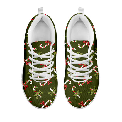 Xmas Candy Cane Pattern Print White Sneakers