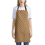 Xmas Candy Cane Stripes Print Apron