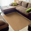 Xmas Candy Cane Stripes Print Floor Mat