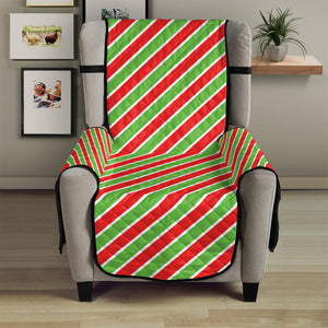 Xmas Candy Cane Stripes Print Armchair Protector