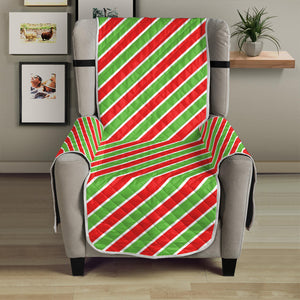 Xmas Candy Cane Stripes Print Armchair Protector