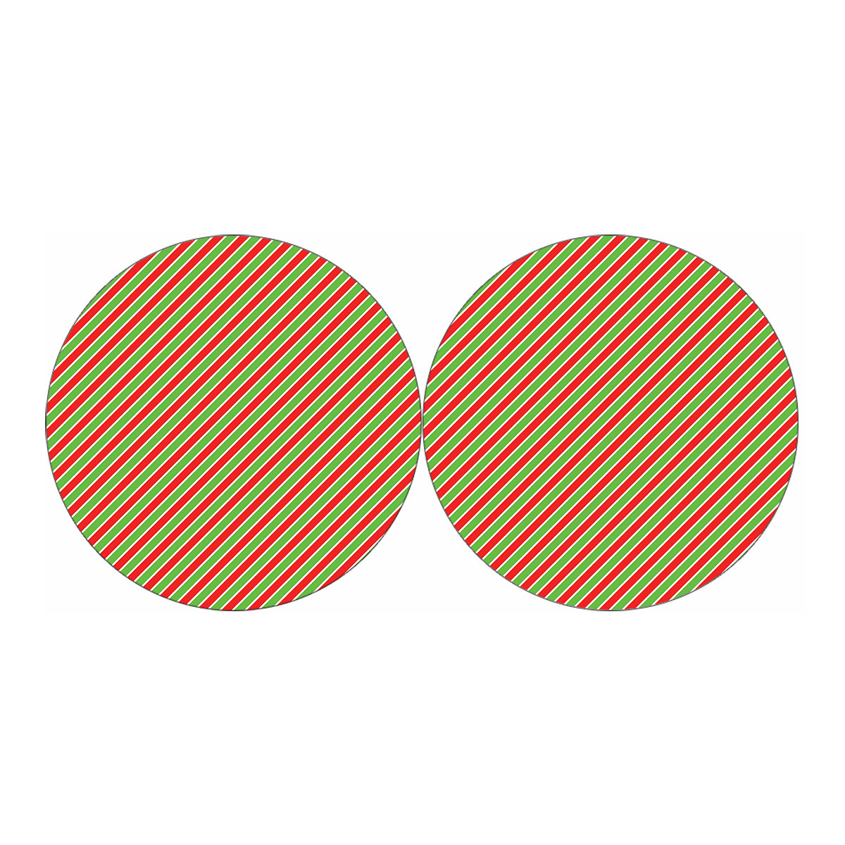 Xmas Candy Cane Stripes Print Car Coasters