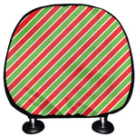 Xmas Candy Cane Stripes Print Car Headrest Covers