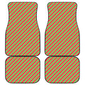 Xmas Candy Cane Stripes Print Front and Back Car Floor Mats