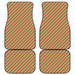 Xmas Candy Cane Stripes Print Front and Back Car Floor Mats