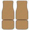 Xmas Candy Cane Stripes Print Front and Back Car Floor Mats