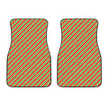 Xmas Candy Cane Stripes Print Front Car Floor Mats