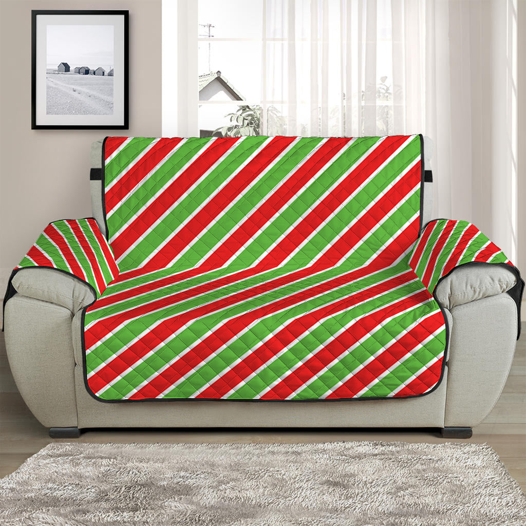 Xmas Candy Cane Stripes Print Half Sofa Protector