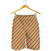 Xmas Candy Cane Stripes Print Men's Shorts