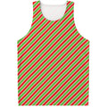 Xmas Candy Cane Stripes Print Men's Tank Top