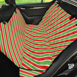 Xmas Candy Cane Stripes Print Pet Car Back Seat Cover