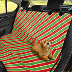 Xmas Candy Cane Stripes Print Pet Car Back Seat Cover