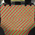 Xmas Candy Cane Stripes Print Pet Car Back Seat Cover