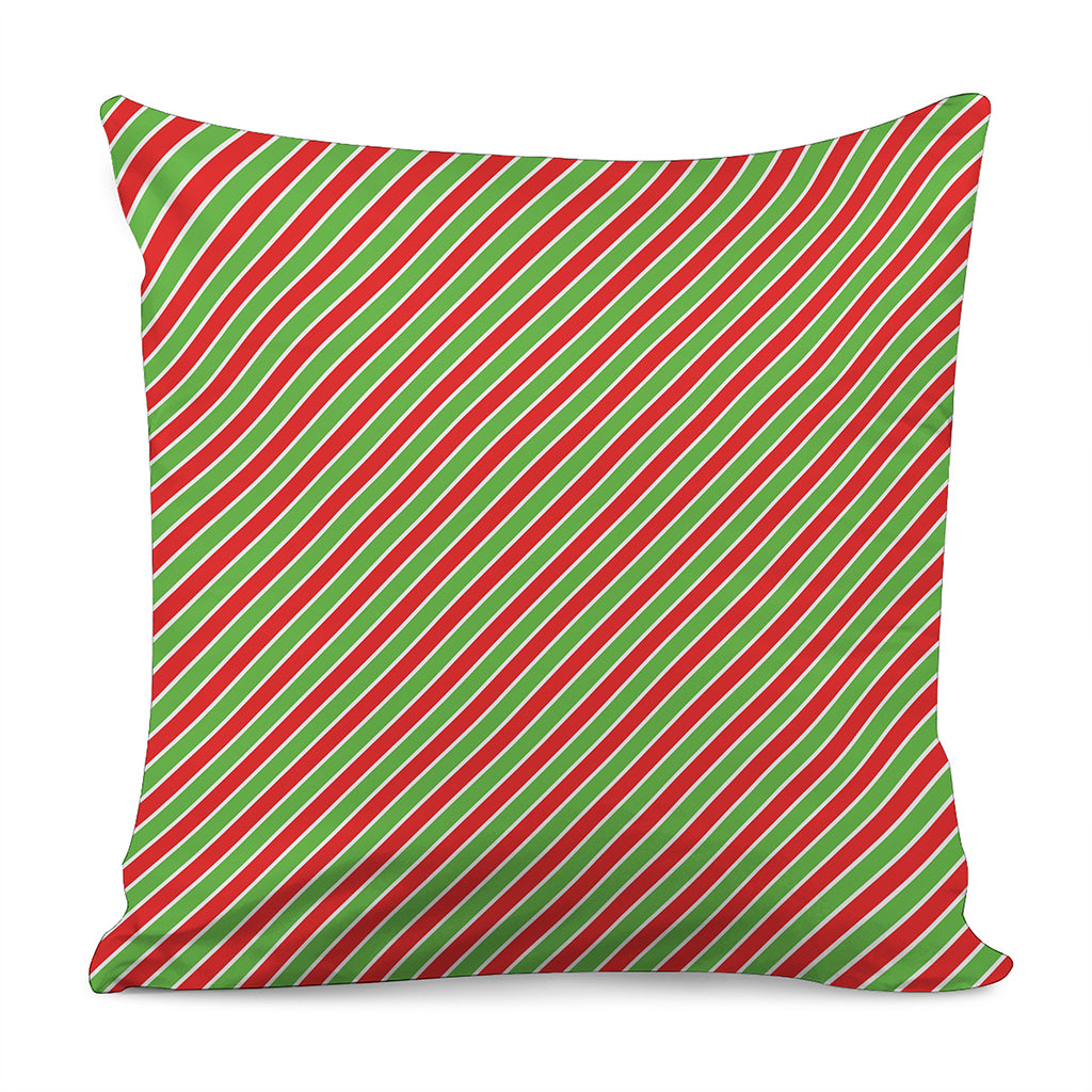 Xmas Candy Cane Stripes Print Pillow Cover