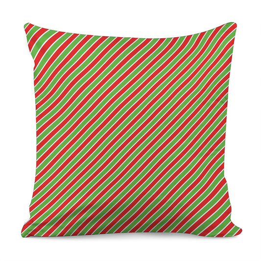 Xmas Candy Cane Stripes Print Pillow Cover