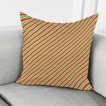 Xmas Candy Cane Stripes Print Pillow Cover