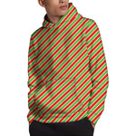 Xmas Candy Cane Stripes Print Pullover Hoodie