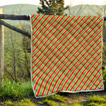 Xmas Candy Cane Stripes Print Quilt