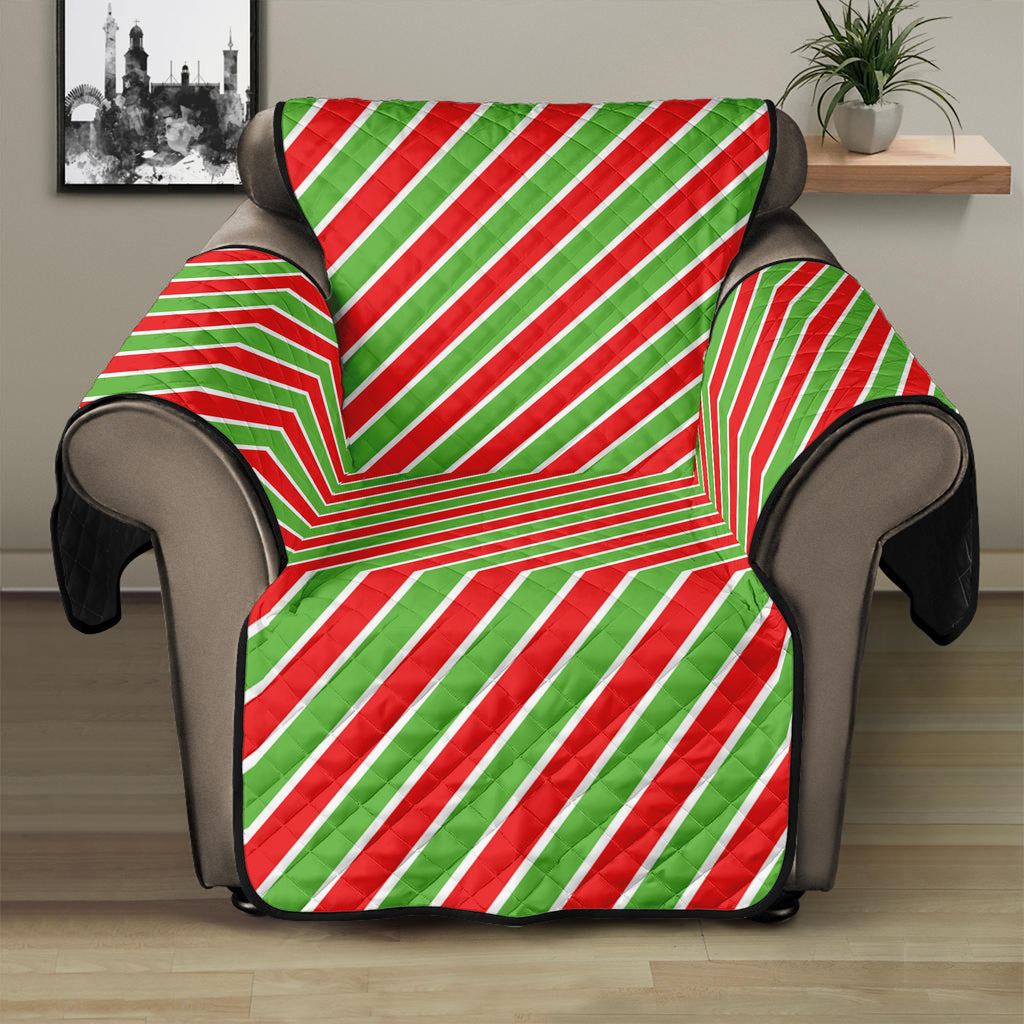 Xmas Candy Cane Stripes Print Recliner Protector