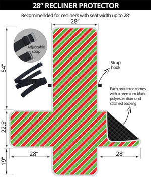 Xmas Candy Cane Stripes Print Recliner Protector