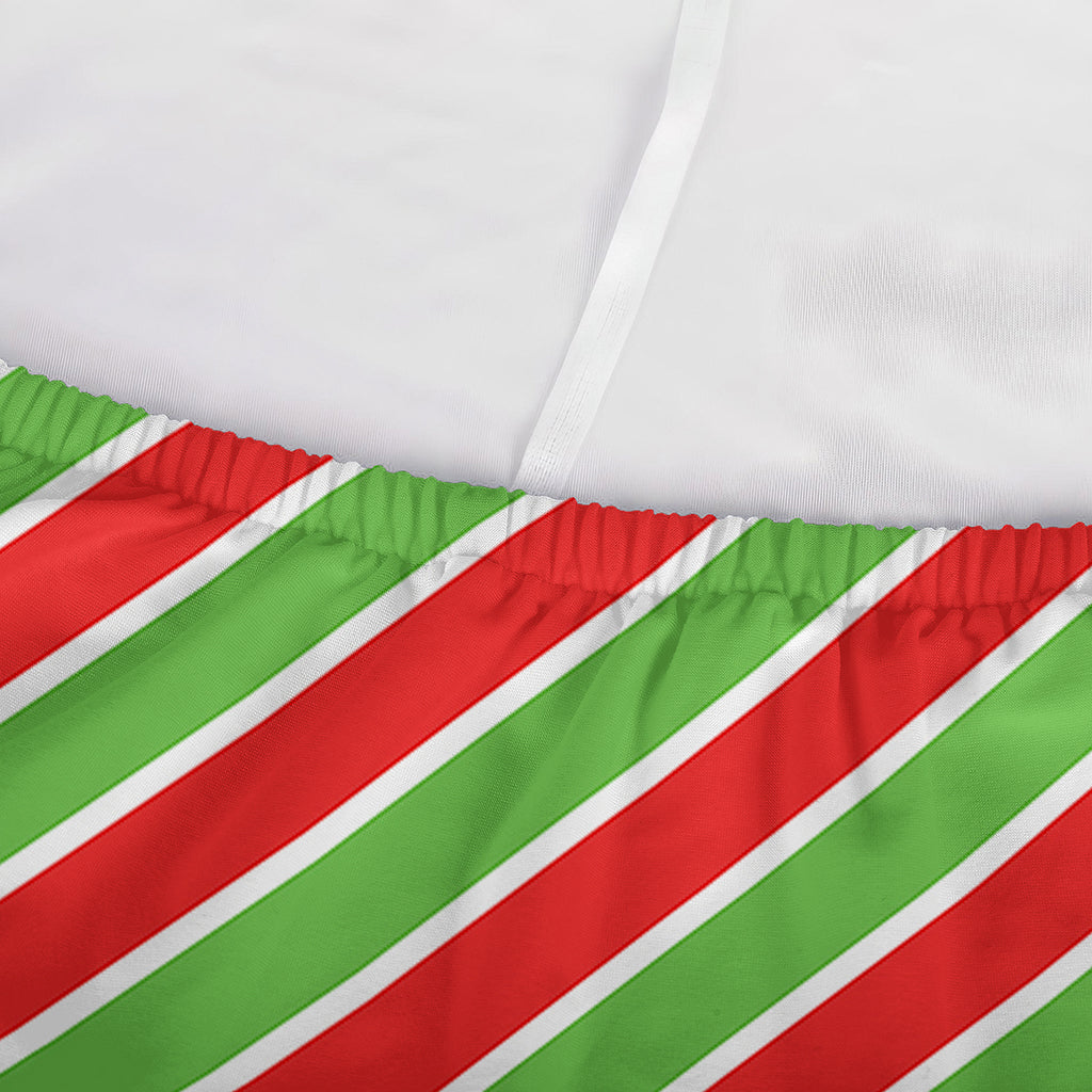Xmas Candy Cane Stripes Print Sofa Cover