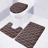 Xmas Dachshund Pattern Print 3 Piece Bath Mat Set