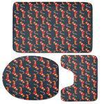 Xmas Dachshund Pattern Print 3 Piece Bath Mat Set