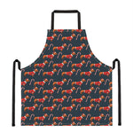 Xmas Dachshund Pattern Print Apron