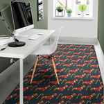 Xmas Dachshund Pattern Print Area Rug