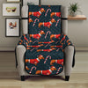 Xmas Dachshund Pattern Print Armchair Protector