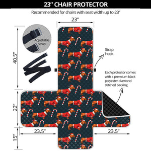 Xmas Dachshund Pattern Print Armchair Protector