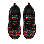 Xmas Dachshund Pattern Print Black Sneakers