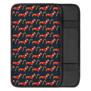 Xmas Dachshund Pattern Print Car Center Console Cover