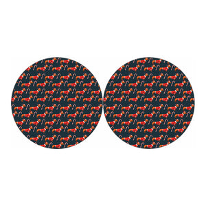 Xmas Dachshund Pattern Print Car Coasters