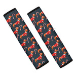 Xmas Dachshund Pattern Print Car Seat Belt Covers