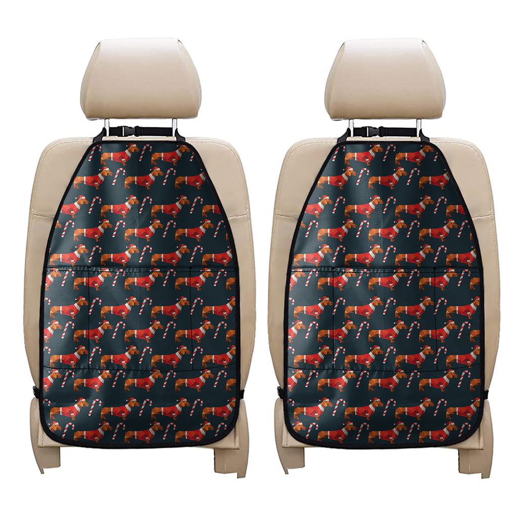 Xmas Dachshund Pattern Print Car Seat Organizers