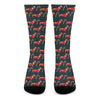 Xmas Dachshund Pattern Print Crew Socks